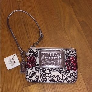white with pink flowers coach wallet